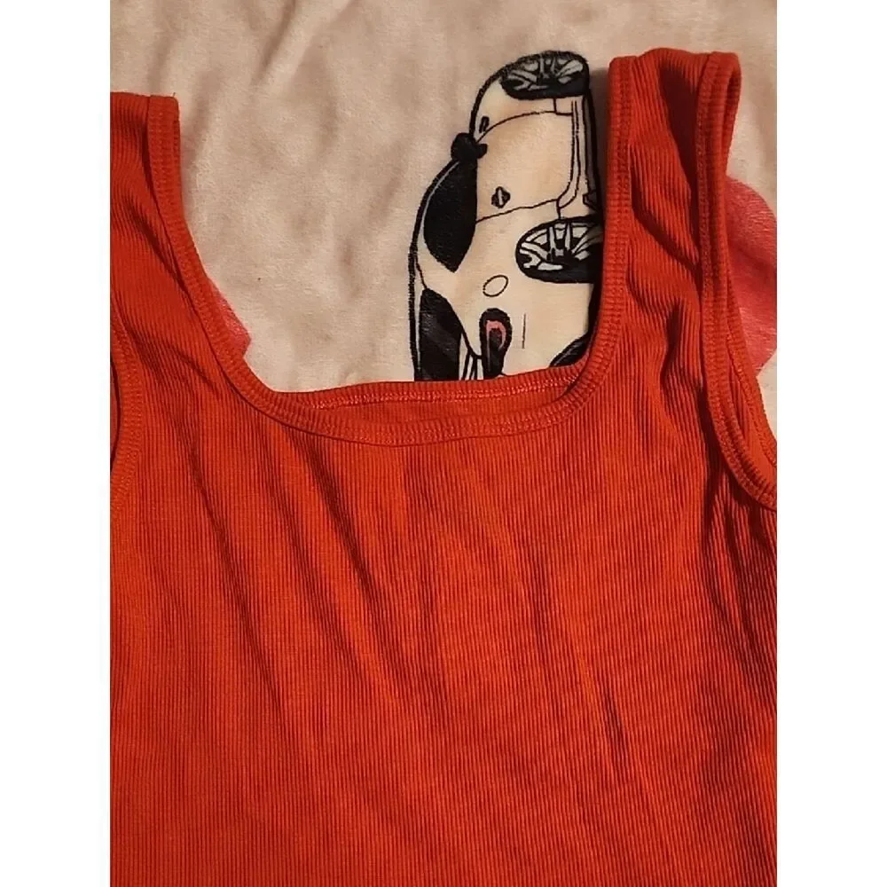 Hello Kitty Red Ribbed Crop Tank Top for Adults (Part Of Pajama Set)
